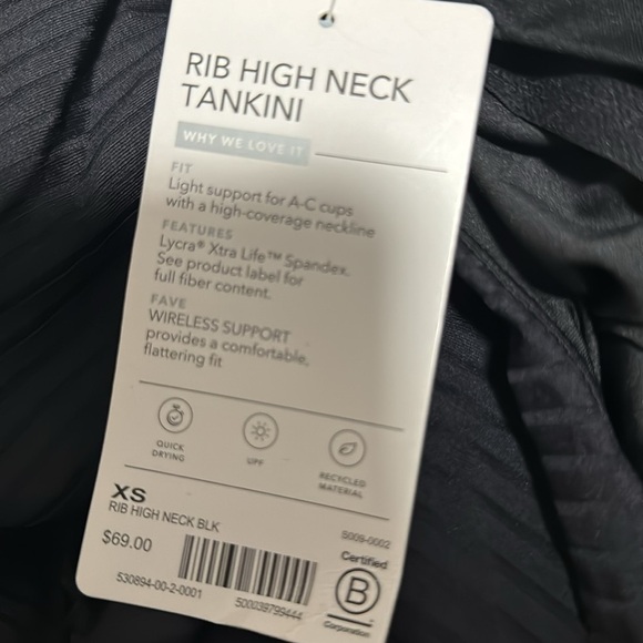 NWT! Athleta Black Rib High Neck Tankini - Multiple Sizes 💙 - Picture 7 of 7